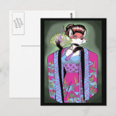 Geisha Fox Postcard Postkarte (Vorne/Hinten)