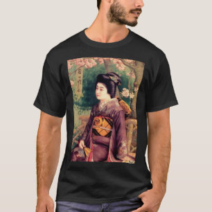 Geisha-Frauen Vintage-Japanischer Holzschnitt T-Shirt