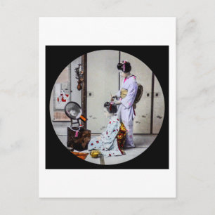 Geisha-Frisur Vintage Japanisch 芸者 Postkarte