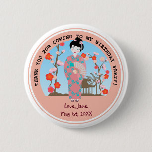 Geisha-Geburtstagsparty Button