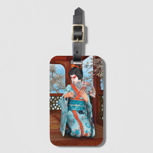 Geisha Gepäckanhänger (Vorderseite Vertikal)
