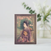 Geisha-Gepäckanhänger Postkarte (Stehend Vorderseite)