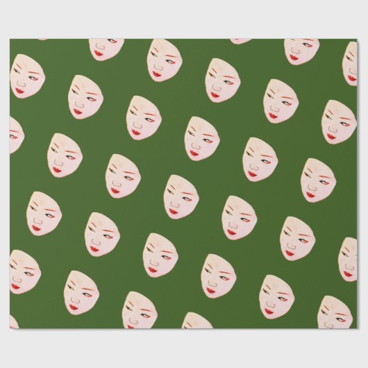 Geisha Geschenkpapier (Flach)