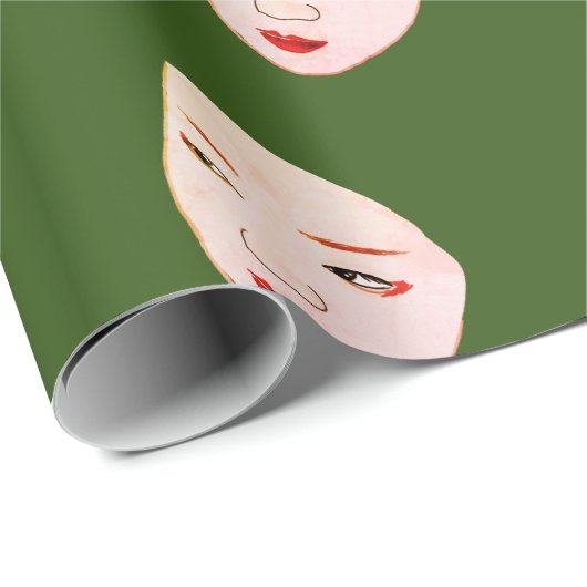 Geisha Geschenkpapier (Rolleneckpunkt)