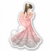 Geisha Girl Aufkleber (Vorderseite)