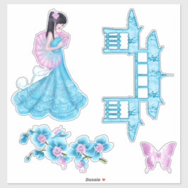 Geisha Girl Aufkleber