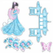 Geisha Girl Aufkleber (Vorderseite)