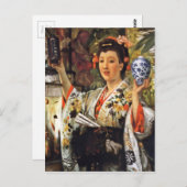 Geisha Girl Holding Ginger Jar Postkarte (Vorne/Hinten)