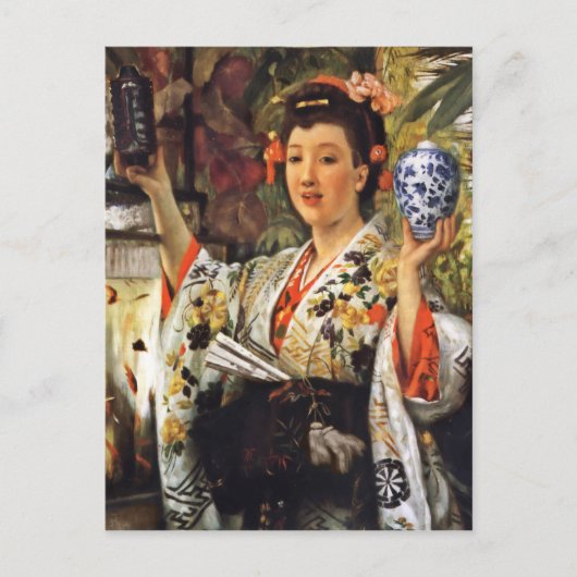 Geisha Girl Holding Ginger Jar Postkarte (Vorderseite)