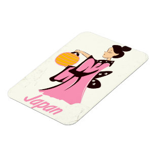 Geisha Girl Japan Vintage Reiseplakat Magnet