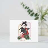 Geisha Girl Japanese Artwork Einladungspostkarte (Stehend Vorderseite)