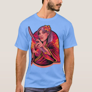 Geisha Girl Katana Schwert und Tattoo des Drachen  T-Shirt