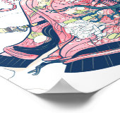 Geisha Girl mit Dragon und Katzen 37003 Poster (Ecke)