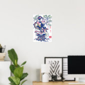 Geisha Girl mit Dragon und Katzen 37004 Poster (Heimbüro)