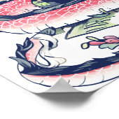 Geisha Girl mit Dragon und Katzen 37006 Poster (Ecke)