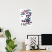 Geisha Girl mit Dragon und Katzen 37006 Poster (Heimbüro)