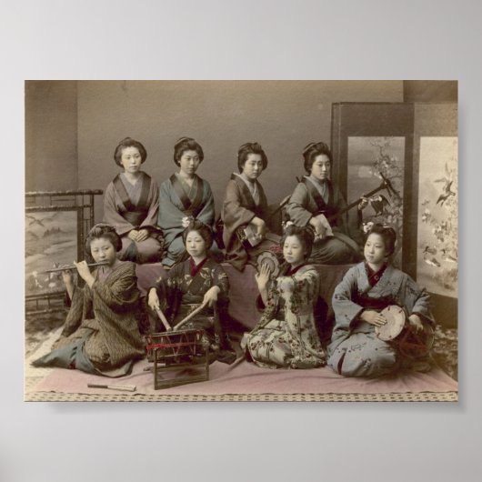 Geisha Girls spielen Musikinstrumente Poster (Vorne)