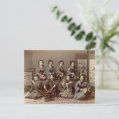 Geisha Girls spielen Musikinstrumente Postkarte (Stehend Vorderseite)