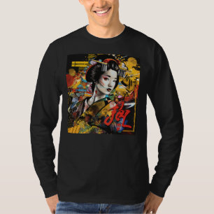 Geisha Graffiti T-Shirt - Klassische Beauty Street