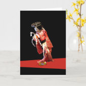 Geisha Greeting Card Karte (Gelbe Blume)
