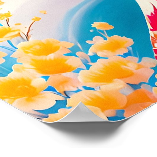 Geisha im Mondlicht Poster (Ecke)