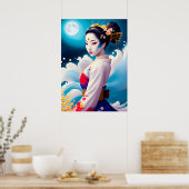 Geisha im Mondlicht Poster (Küche)