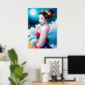 Geisha im Mondlicht Poster (Heimbüro)