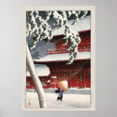 Geisha im Schneesturm Kawase Hasui Poster (Vorne)