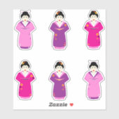 Geisha im traditionellen Kleid Kimonos Aufkleber (Blatt)