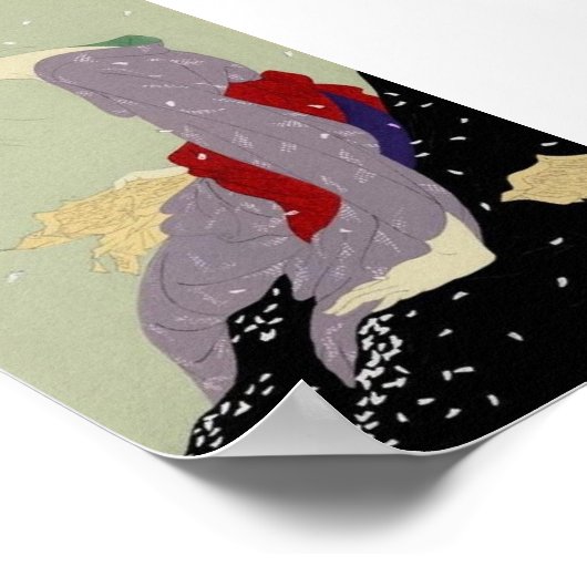 Geisha im Winter Poster (Ecke)