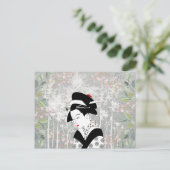 Geisha in Garden Postkarte (Stehend Vorderseite)