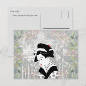 Geisha in Garden Postkarte (Vorne/Hinten)