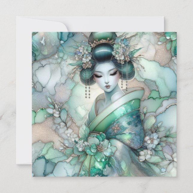 Geisha in Green Design Serie #1 (Vorderseite)