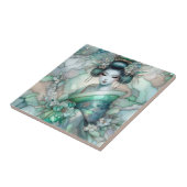 Geisha in Green Design Serie #1 Fliese (Seite)