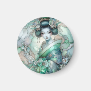 Geisha in Green Design Serie #1 Magnet