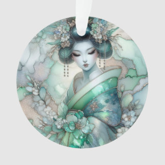 Geisha in Green Design Serie #1 Ornament