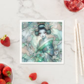 Geisha in Green Design Serie #1 Serviette (Beispiel)