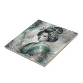 Geisha in Green Design Serie #2 Fliese (Seite)