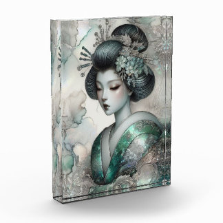Geisha in Green Design Serie #2 Fotoblock