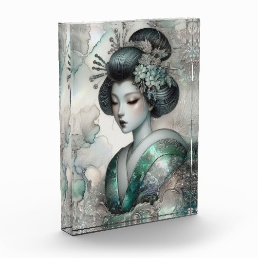 Geisha in Green Design Serie #2 Fotoblock (Links)