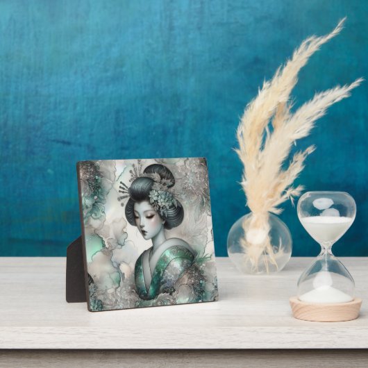 Geisha in Green Design Serie #2 Fotoplatte (InSitu)
