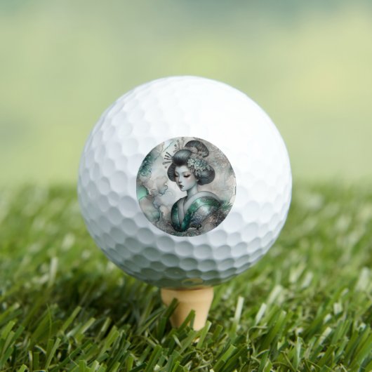 Geisha in Green Design Serie #2 Golfball (Insitu T-Shirt)