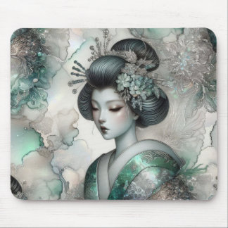 Geisha in Green Design Serie #2 Mousepad