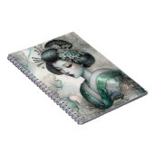 Geisha in Green Design Serie #2 Notizblock (Rechte Seite)