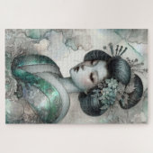 Geisha in Green Design Serie #2 Puzzle (Horizontal)