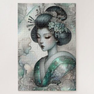 Geisha in Green Design Serie #2 Puzzle