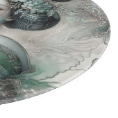 Geisha in Green Design Serie #2 Schneidebrett (Ecke)