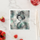 Geisha in Green Design Serie #2 Serviette (Beispiel)