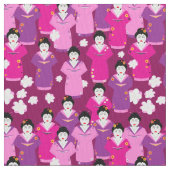 Geisha in Kimonos rosa Gemustert Stoff (Nahaufnahme)