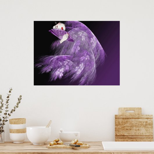 Geisha in Lila Poster (Küche)